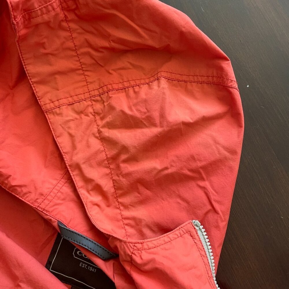 COACH Jacket Women Small Orange Hooded Full Zip Windbreaker Outdoor Designer - Picture 14 of 16